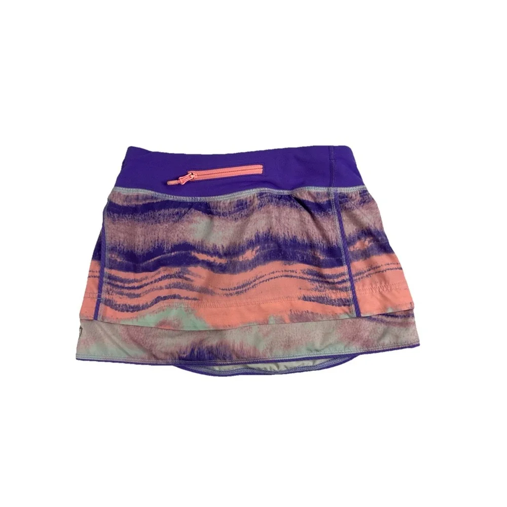 Ivivva By Lululemon Girls  Cool On The Court Skort, Pink Purple Tie Dye,  Size 8